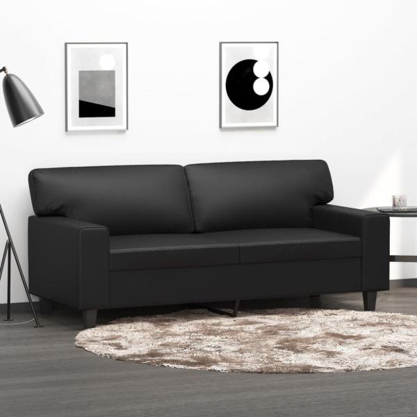 vidaXL 2-Sitzer-Sofa Schwarz 140 cm Kunstleder 359417