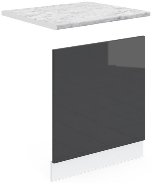 Vicco Frontblende Anthrazit 60 cm , AP Marmor, R-Line