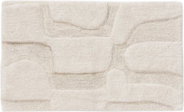 benuta Badematte Nehir, Höhe 6 mm, Baumwolle, rechteckig, 100% Baumwolle, handgeknüpft, Abstrakt, Minimalistisch, Badezimmer