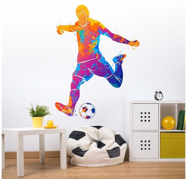 nikima Wandtattoo 111 Wandtattoo Fußball Spieler bunt (PVC-Folie)