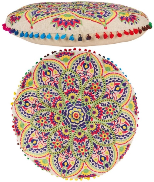 Marrakesch Orient & Mediterran Interior Hocker Boho Design Bodenkissen Sitzkissen Deko Hakika (1 St), Handarbeit