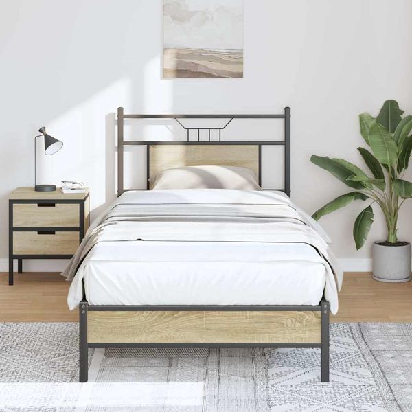 vidaXL Bettgestell ohne Matratze Sonoma-Eiche 80x200 cm Holzwerkstoff 4106935