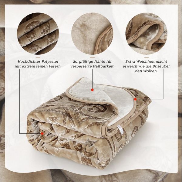 Wohndecke Kuscheldecke Flauschig 200x240 Warm Weiche Bettdecke Einfarbig, HOMELUX, Wohndecke, Kuscheldecke