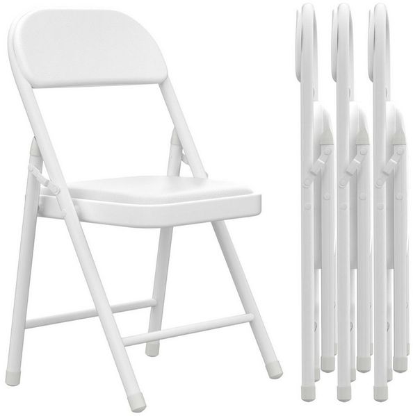 JEOBEST Klappstuhl PU Klappstühle aus Kunststoff und Metall, Faltbarer Stuhl, (1/2 St) Kunstleder Stabil Klappstuhl für Hochzeit Essen Küche Schule