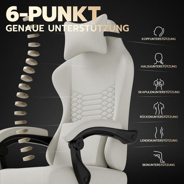 BlingBin Gaming-Stuhl Massage Gaming Sessel mit Fußstütze, PC Stuhl Gamer Stuhl Bürostuhl (1er Set, 1 St), Ergonomisches Design, verstellbare Armlehnen und Rückenlehne