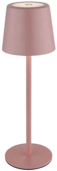LED Tischleuchte, pink, Metall, Akku, Touchdimmer, H 28 cm