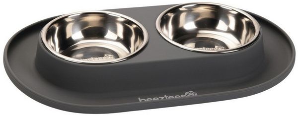 Beeztees Napf-Set Dinerset aus Silikon grau für Katzen