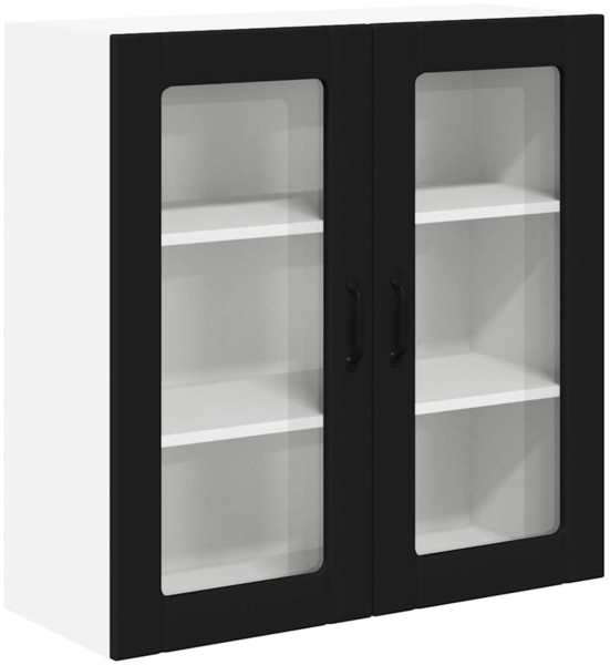 vidaXL Küchenschrank mit Regal Schwarz 80 x 31 x 80 cm Holzwerkstoff 885066
