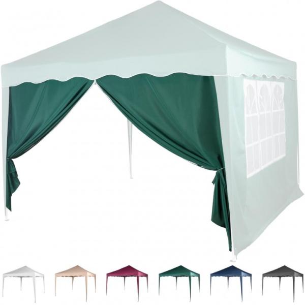 INSTENT® Basic Seitenwand/Seitenteil für Pavillon 3x3m mit Fenster oder Reißverschluss, wasserabweisend und atmungsaktiv, Farbwahl, für Festzelt, Partyzelt