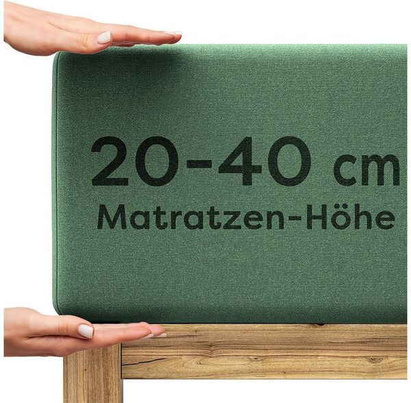 Wolkenfeld Spannbettlaken Boxspringbett Bettlaken - Spannbetttuch für Matratzen bis 40cm, Jersey, Gummizug: rundum, (1 Stück), Elastisch & Rutschfest: 90x200, 140x200, 160x200, 180x200 & Übergrößen