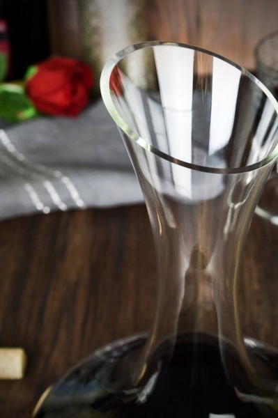 Handgemachte Weinkaraffe 1,5 Liter Dekantier Glaskaraffe Karaffe Glas Bild 2