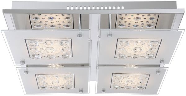 LED Deckenlampe aus Chrom mit Glas Kristallen LOUISE
