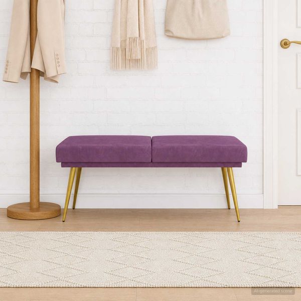 vidaXL Doppellagige Bank Lila 120 x 45 x 46 cm Samt 42038598