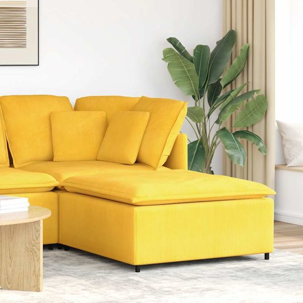 vidaXL Modulares Sofa Fußhocker-Modul Hellgelb 100x100x48 cm 4104503