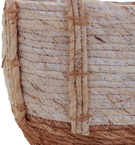 tegawo Aufbewahrungskorb Seegraskorb mit Henkel bicolor, Naturprodukt, bepflanzbar