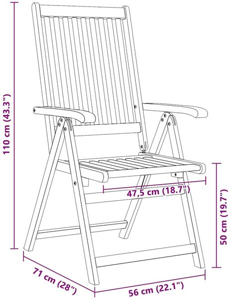 vidaXL Klappbare Gartenstühle 4 Stk. Massivholz Akazie 3065515 Bild 10