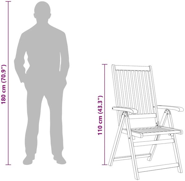 vidaXL Klappbare Gartenstühle 4 Stk. Massivholz Akazie 3065515 Bild 11