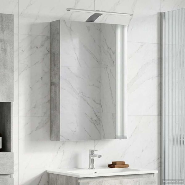 vidaXL Badezimmerspiegelschrank mit Tür Beton Grau 40 x 10,5 x 60,5 cm 889034