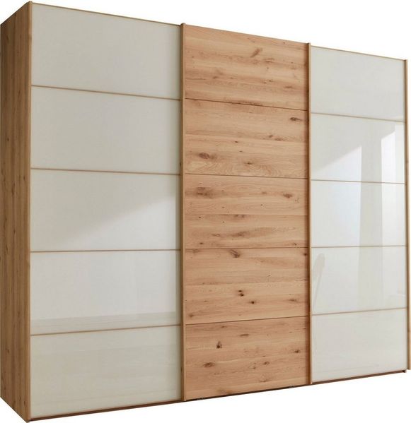 WIEMANN Schwebetürenschrank Cardiff mit massiven Holztüren und Spiegel