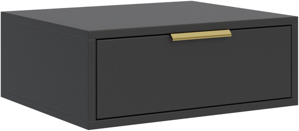 Selsey 'Vena' – Hängender Nachttisch mit Schublade, Schwarz, 50 cm