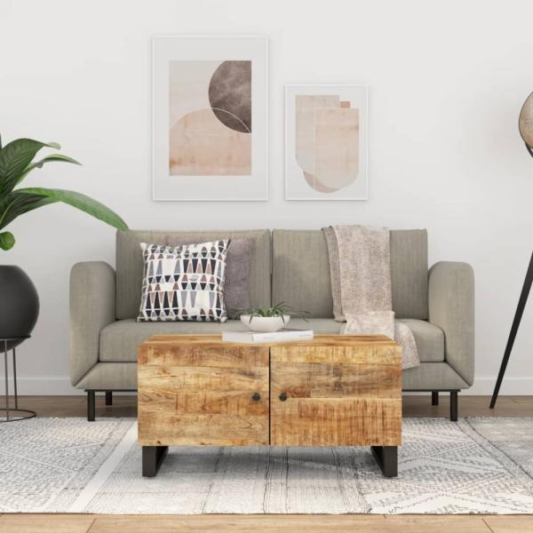 vidaXL Couchtisch 80 x 50 x 40 cm Massivholz Mango & Holzwerkstoff [350636]