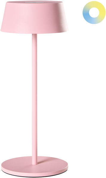 Kabellose LED Tischlampe GUDER mit Dimmer Metall Rosa