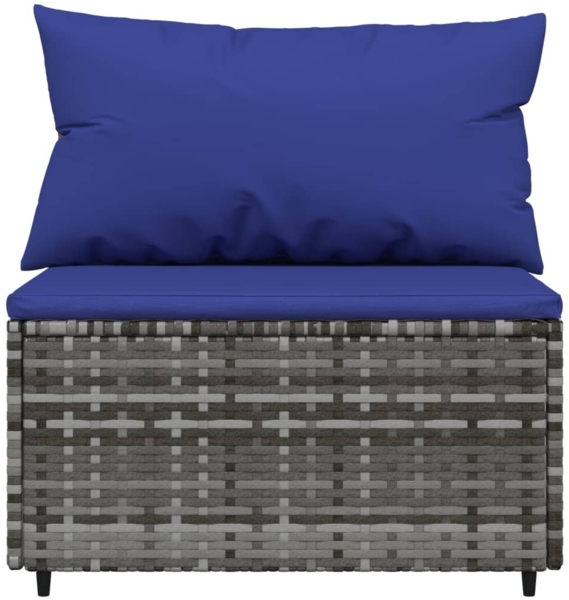 vidaXL 3-tlg. Garten-Lounge-Set mit Kissen Grau Poly Rattan 319846 Bild 6