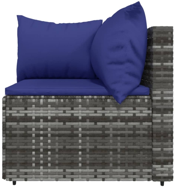 vidaXL 3-tlg. Garten-Lounge-Set mit Kissen Grau Poly Rattan 319846 Bild 4