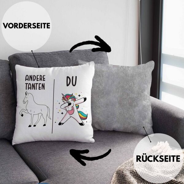 Trendation Zierkissen Trendation - Beste Tante Geschenk Kissen mit Füllung 40x40 cm Lustiger