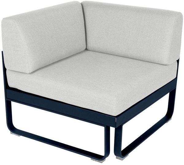 Bellevie Lounge Eck-Modul 92 Abyssblau 81 Grauweiß 1-Sitzer