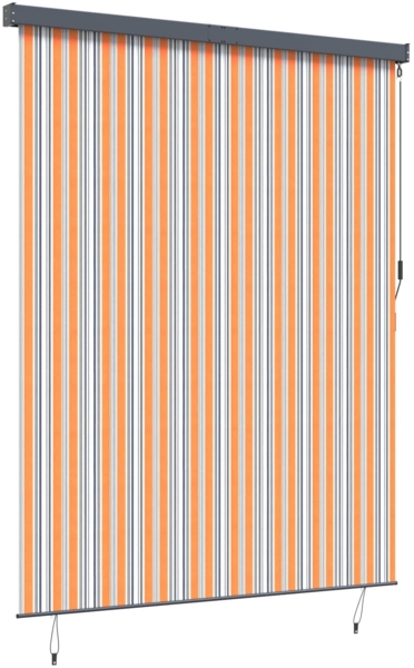 vidaXL Rollo Gestreift Gelb und Blau 200 x 250 cm Stoff und Aluminium 362094