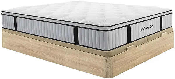Vente-unique - AMERICAN DREAM Mattress and bed base set Holz, PlatteStoff Beige - B 180 cm x H 30 cm28 cm x L 200 cm