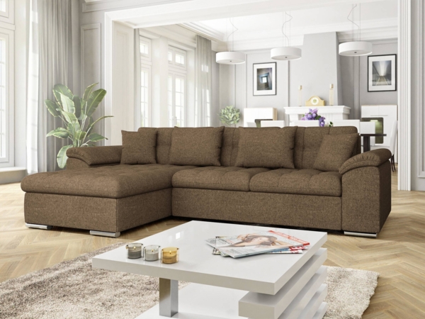 Ecksofa Diana mit Schlaffunktion und Bettkasten (Farbe: Lux 03, Seite: Links) Bild 2