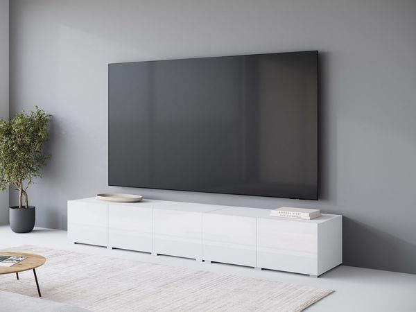OTTO home Lowboard Denver 250 cm für bis zu 98-Zoll TVs - Weltmeisterschaft im XXL Format, Wahlweise mit oder ohne offenes Fach in der Mitte