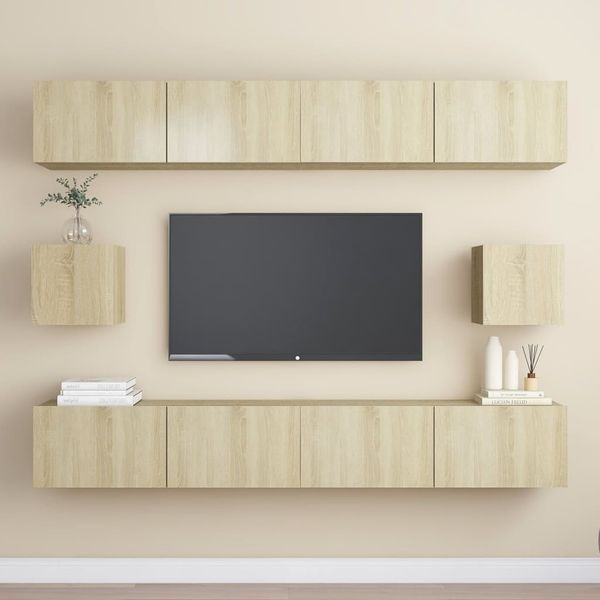 vidaXL 6-tlg. TV-Schrank-Set Sonoma-Eiche Spanplatte [3078999]