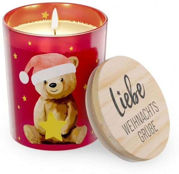 Kerze Duftkerze Glas mit Deckel Vanille Geschenk Weihnachten la vida Bär 6511611