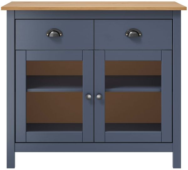 Sideboard, Kommode Grau 90x40x80 cm Massivholz Kiefer