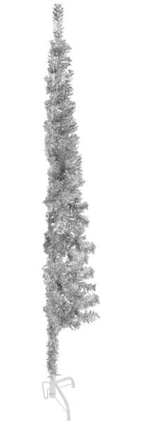 vidaXL Künstlicher Halb-Weihnachtsbaum Ständer Schlank Silbern 150 cm 344595