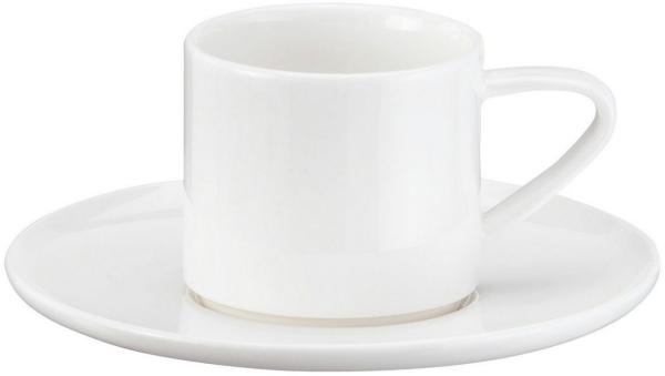 ASA Selection à table Espressotasse mit Untere / Untertasse, Stapelbar, Fine Bone China, Warmes Weiß, 60 ml, 1993013