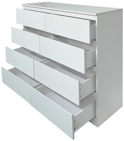 HTI-Living Sideboard Moderne Kommode mit 8 grifflosen Schubladen Weiß (Stück, 1 St, 1 Kommode ohne Dekoration), Sideboard