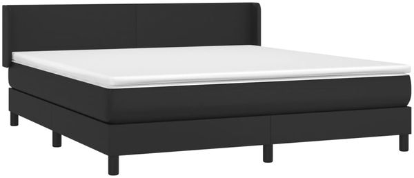 vidaXL Boxspringbett mit Matratze Schwarz 160x200 cm Kunstleder 3130667 Bild 3