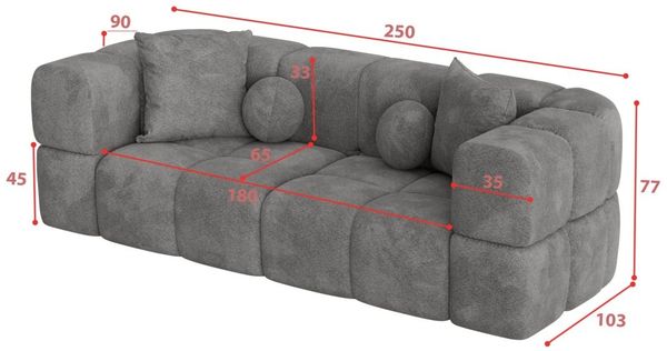 Sofa Designersofa VEGA 3-Sitzer in Stoff Egon Rostbraun Bild 4