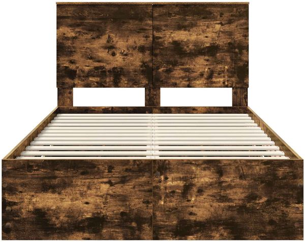 vidaXL Bettrahmen Geräucherte Eiche 135 x 190 cm Ingenieurs Holz 3409472 Bild 8