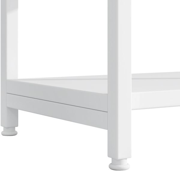 Flieks Bücherregal 160×30×180 cm, Standregal modern weiß, Metallregal mit offenen Ablagen, Regal mit Bogen-Design, MDF & Stahl Bild 9