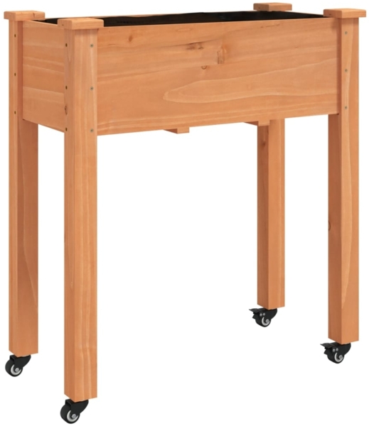 vidaXL Pflanzkübel mit Einsatz und Rollen Braun 71x37x80 cm Tannenholz 3157824