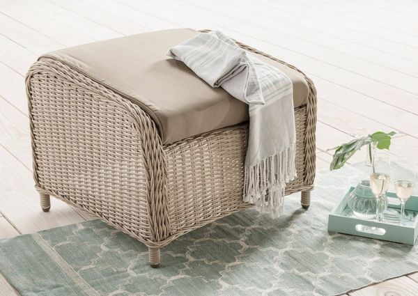 Destiny CASA Fußhocker pearl shell, Polster taupe