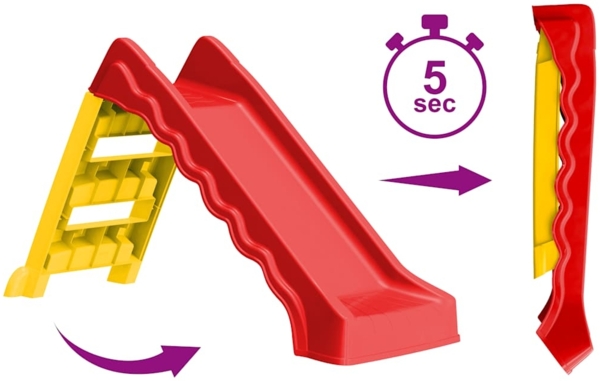 Faltbare Rutsche für Kinder Indoor Outdoor Rot und Gelb