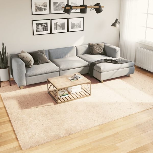 vidaXL Teppich HUARTE Kurzflor Weich und Waschbar Beige 240x340 cm 375026