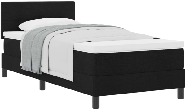vidaXL Boxspringbett mit Matratze Schwarz 90 x 200 cm Stoff 3338659