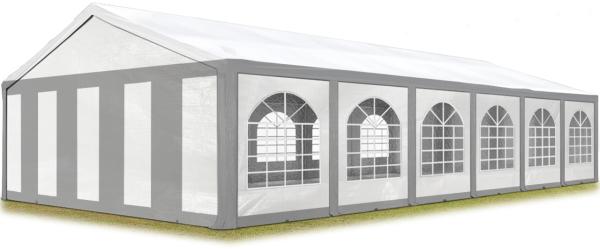 Hochwertiges Partyzelt 6x12 m Pavillon Zelt PE Plane 450 N Gartenzelt Festzelt Bierzelt Wasserdicht grau-weiß